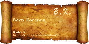 Born Korinna névjegykártya